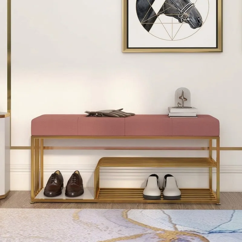 Expandable Metal Shoe Rack - Gold,Maroon media 1