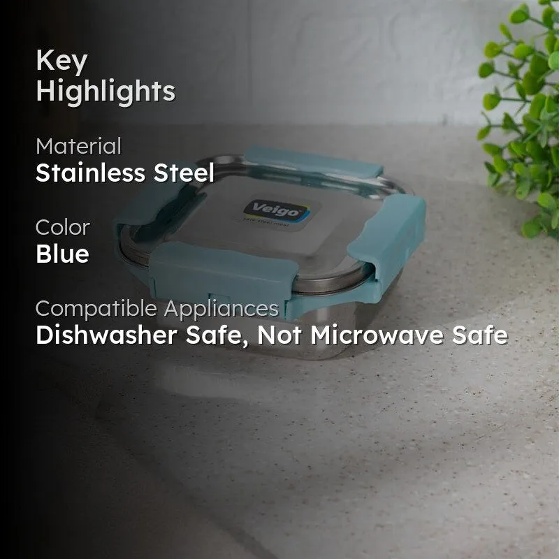 Hotserve Stainless Steel Lunch Box (Cyan) - 400 mL media 2