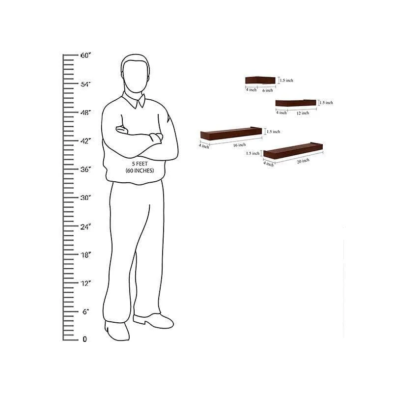 Skyline Shelving Wall Shelf - Brown - Set Of Four media 6