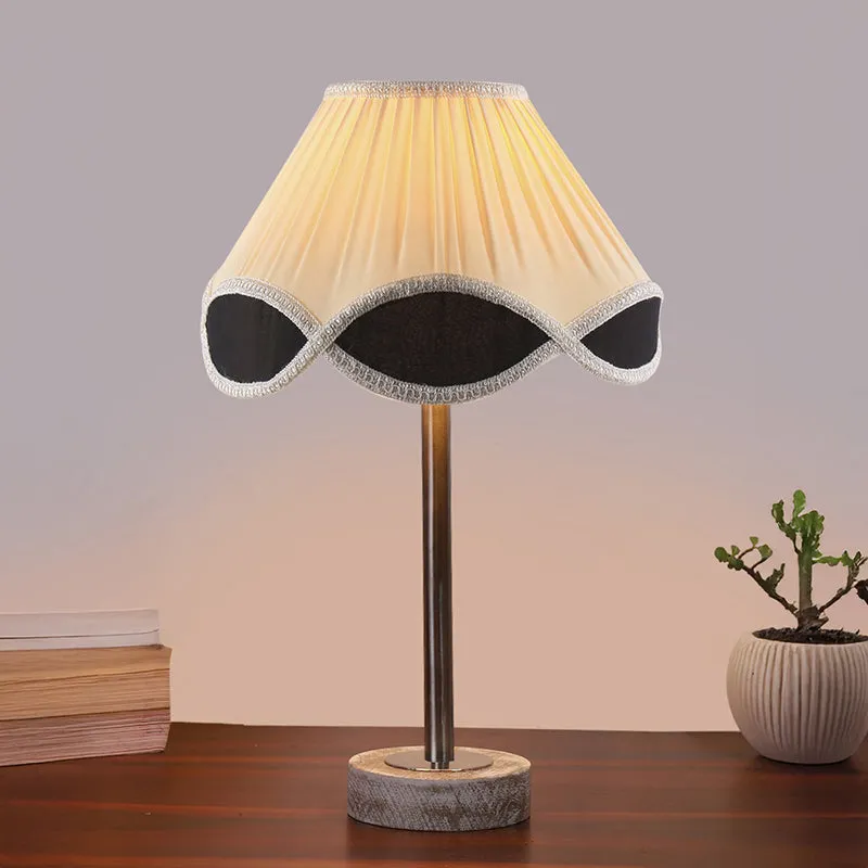 Valenica Rodin Wooden Table Lamp - White,Silver,White media 2