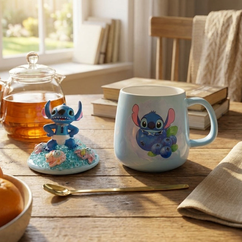 Nova Stitch Ceramic Coffee Mug With Lid (350 mL) - 350 mL