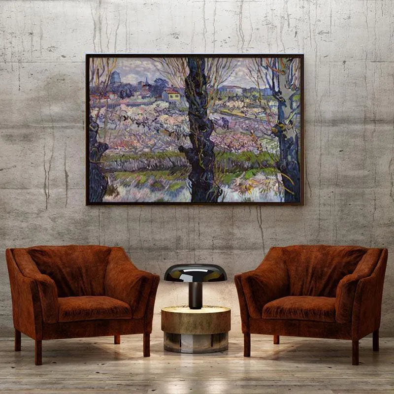 View Of Arles Flowering Orchards By Vincent Van Gogh - Black Frame media 4