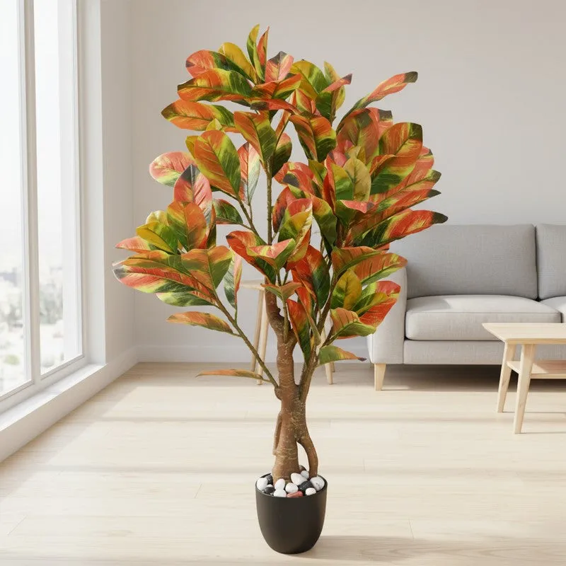 Arelon Autumn Leaf Artificial Plant With Black Plastic Pot - 110 cm (3.6 ft) media 3