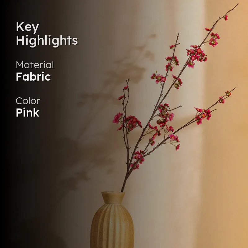 Artificial Realistic Cherry Blossom Stick - Dark Pink media 2