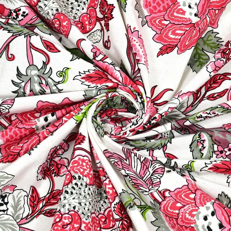 Tonear Cotton Bedsheet (Pink,Red) - 240 TC media 5