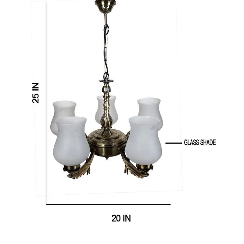 Milky Vistara Mosaic Golden Antique Ceiling Lamp media 5