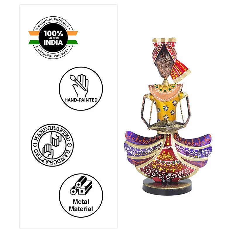 Folk Musician Iron Showpiece - Gold,Red media 6