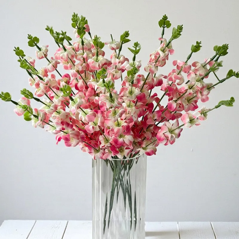 Faux Cherry Blossom Polyester Artificial Flower Stem media 1
