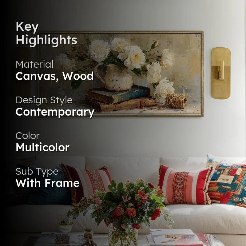 Ivory Garden Canvas Wall Painting With Frame media 2