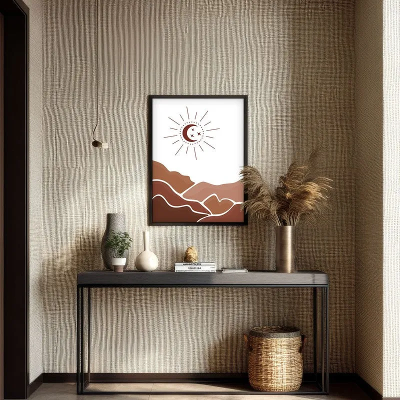 Desert Night Canvas Wall Painting With Black Frame media 4