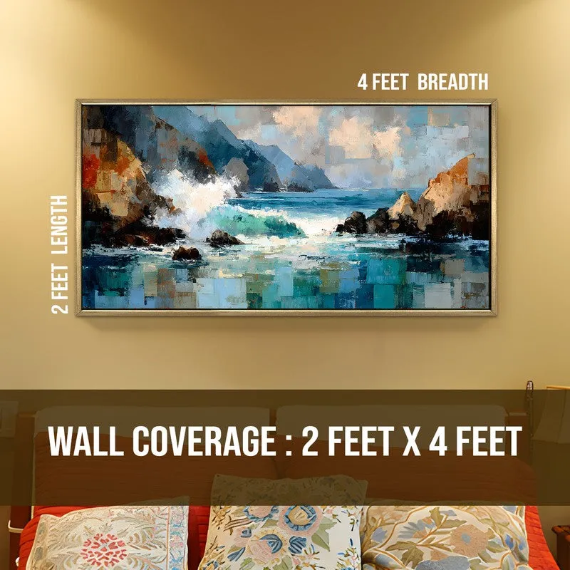 Ocean Break Canvas Wall Painting With Frame media 8