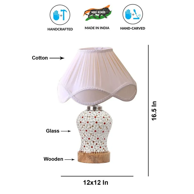 Baskex Arc Pleated Wooden Table Lamp - Multicolor media 9