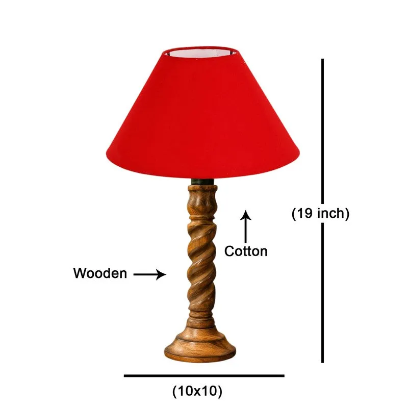 Elvane Elora Wooden Table Lamp - Red media 8