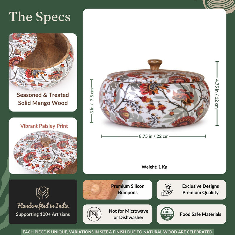 Flora Burst Wooden Roti Box media 7