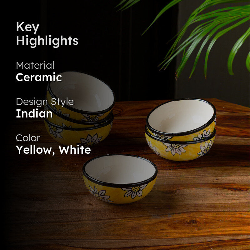 Vidari Ceramic Snack Bowl (180 mL) - Set Of Six image 2