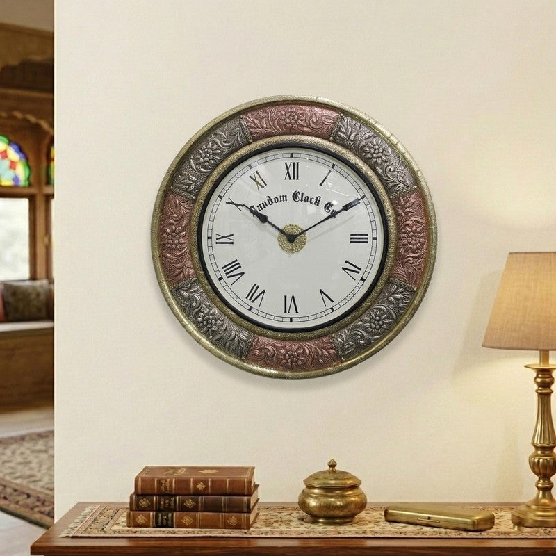 Ornexa Brass Analog Wall Clock