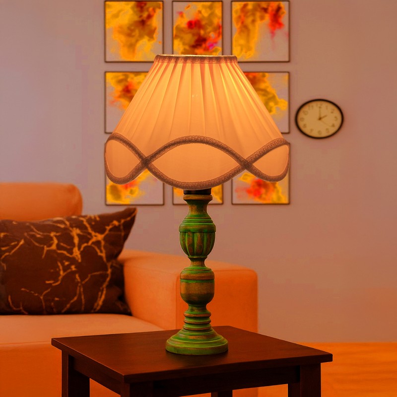 Arvello Elvo Wooden Table Lamp - White