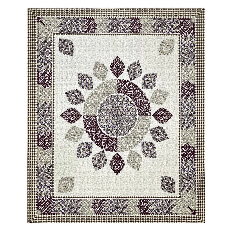 Gulnaar Spread Cotton Bedsheet (Purple) - 160 TC media 3