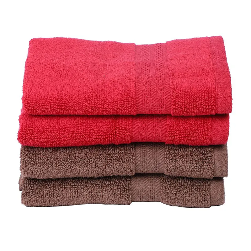 Nuage Cotton Hand & Face Towel (Red & Brown) - Set Of Four media 4