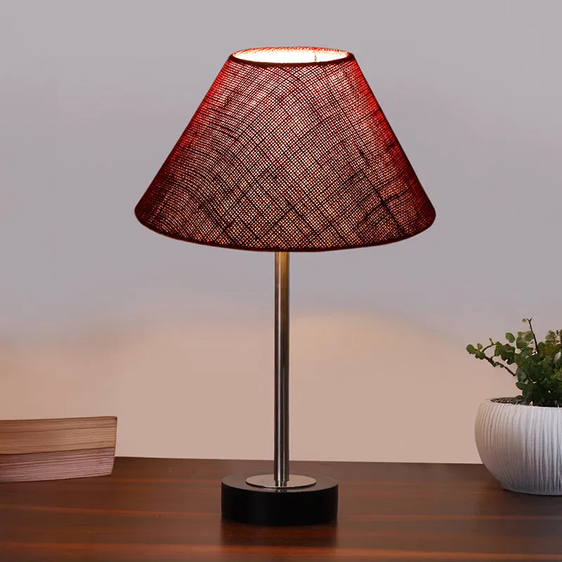 Sienna II Rodin Wooden Table Lamp - Maroon,Silver,Black media 2