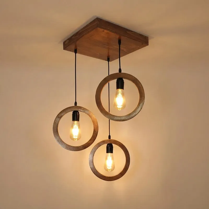 Brillante Cluster Wooden Ceiling Lamp - Brown media 4