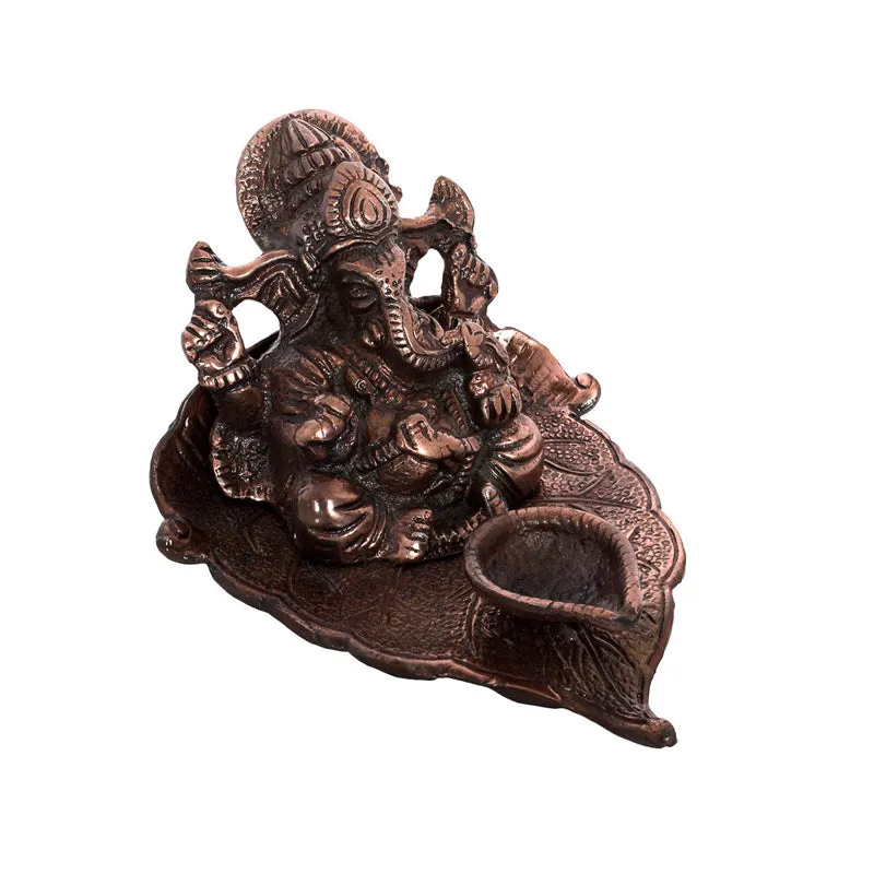 Vinayaka Leaf Diya - Brown media 3