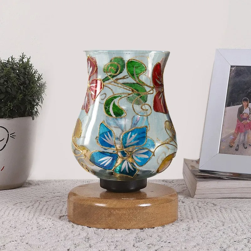Pristella Mosaic Glass Table Lamp With Wooden Base - Multicolor media 4