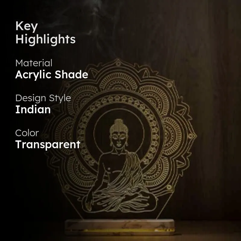 Blissfully Buddha Acrylic Table Lamp - Transparent media 2