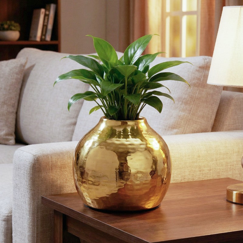 Sculptural Metal Vase -Gold