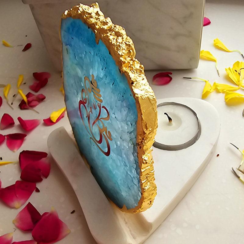 Festive Ganesha Tealight Candle Holder - Turquoise media 3