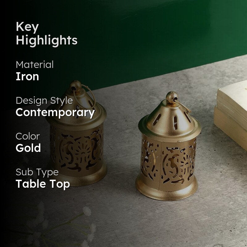 Mandir Lantern Iron Tealight Candle Holder - Set Of Two media 2