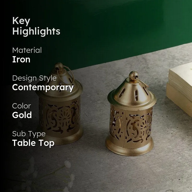 Mandir Lantern Iron Tealight Candle Holder - Set Of Two media 2