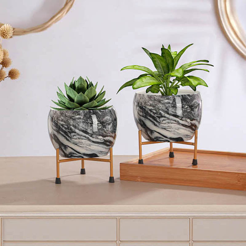 Aniya Handcrafted Planter With Stand - Four Piece Set media 17