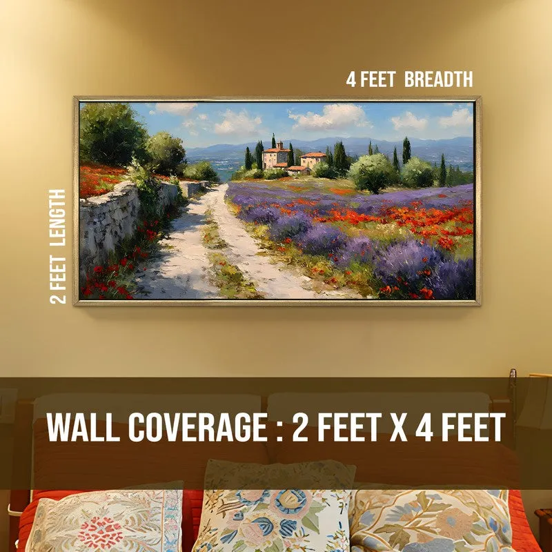 Lavender Lane Canvas Wall Painting With Frame media 8
