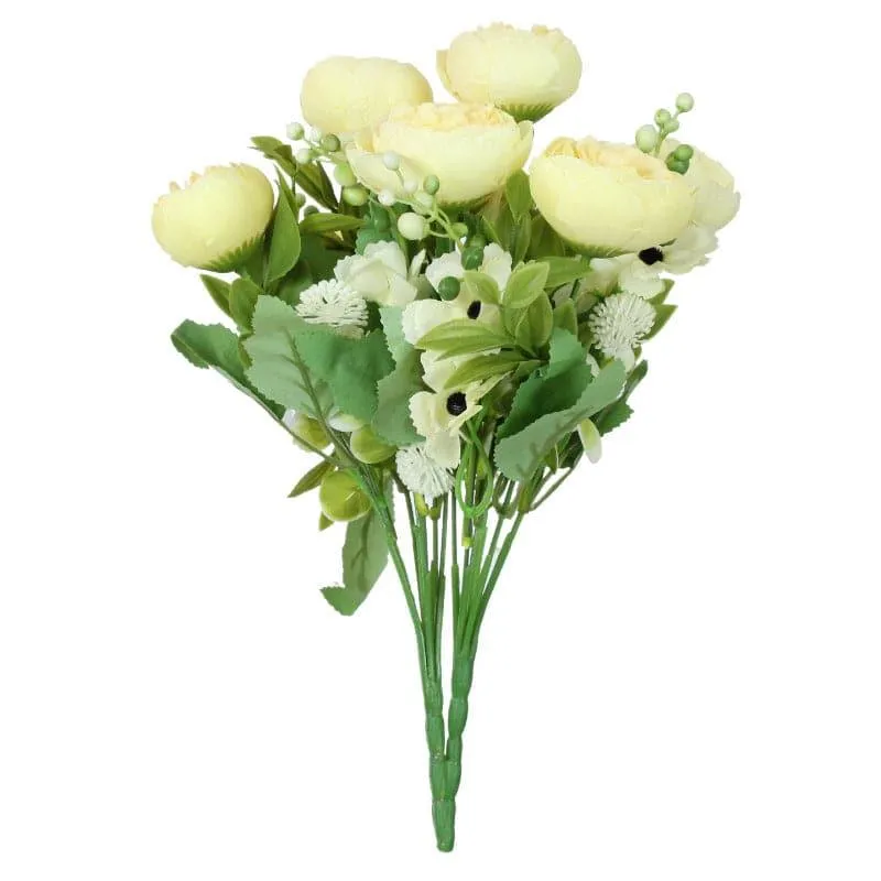 Faux Tropicana Rose Bunch (Yellow)- Set Of Two media 4