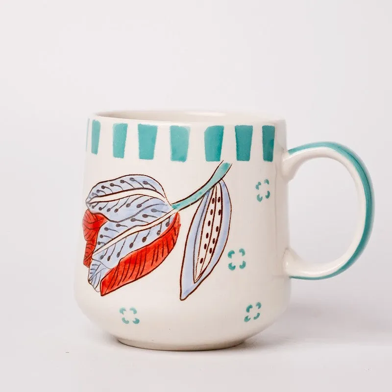 Stripe & Stem Ceramic Coffee Mug (385 mL) - 3