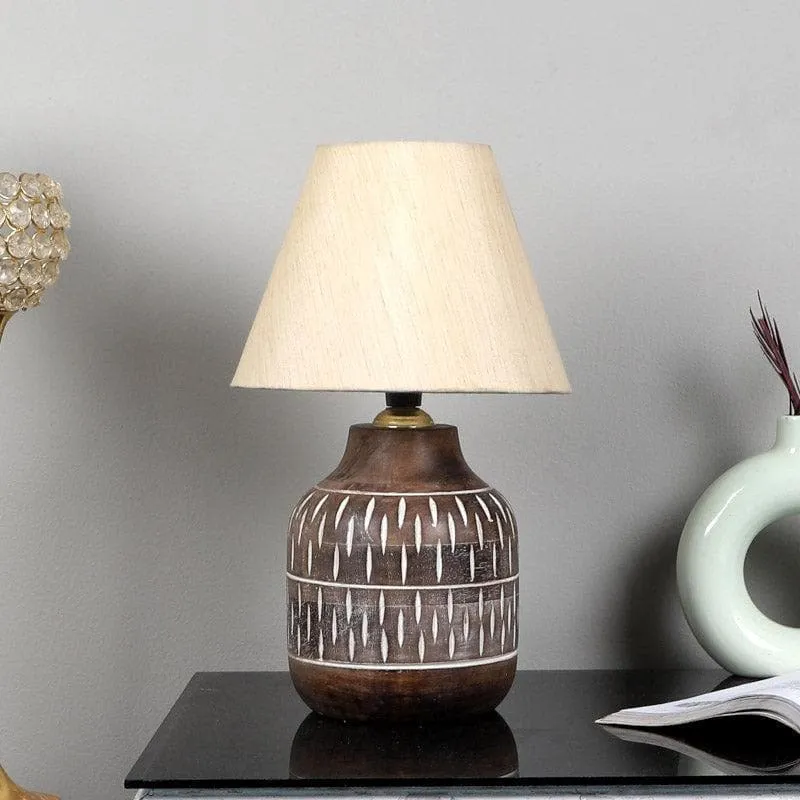 Truda Dante Fabric Table Lamp - White,Brown media 3