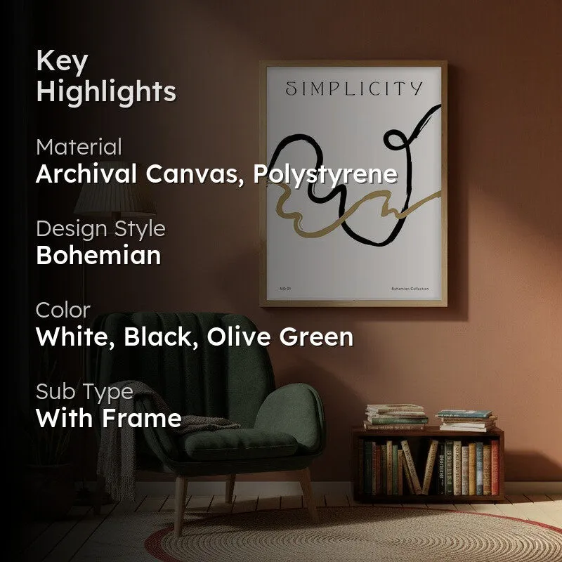 Harmonized Canvas Wall Painting With Brown Frame media 2