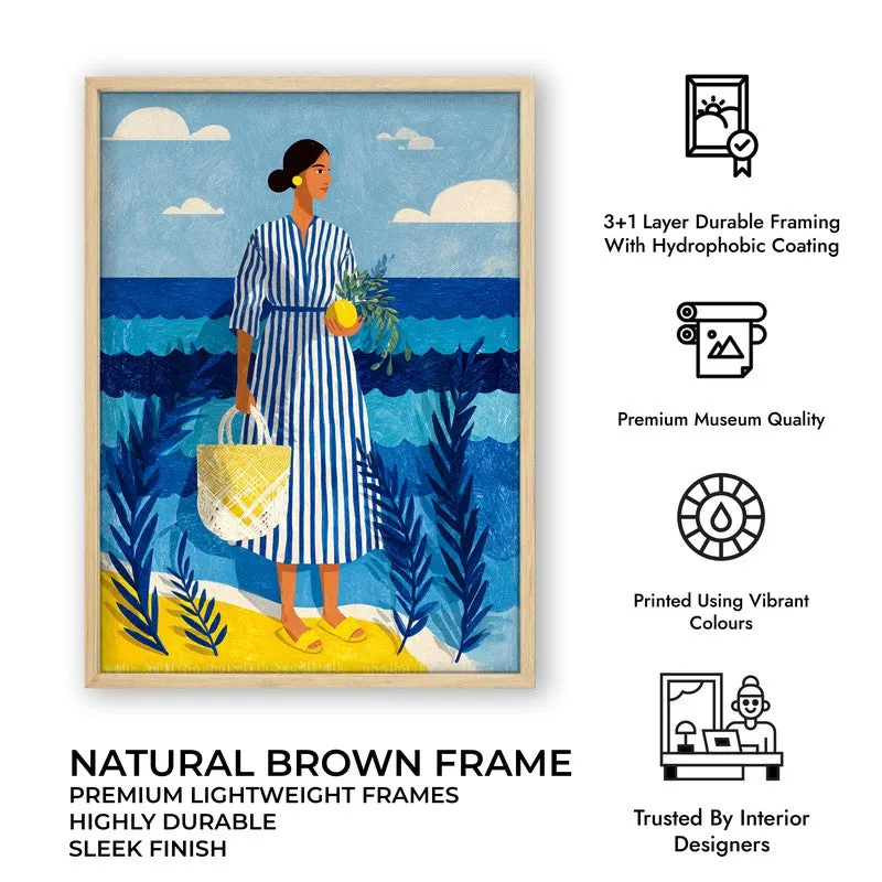 Golden Sand Canvas Wall Painting - Brown Frame media 10