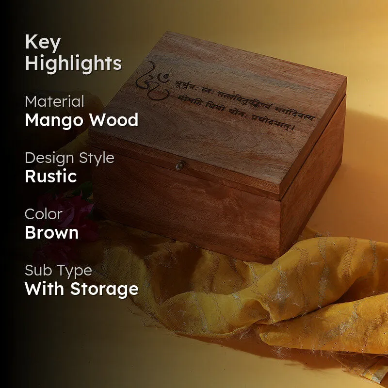 Earth Lide Mango Wood Storage Box media 2