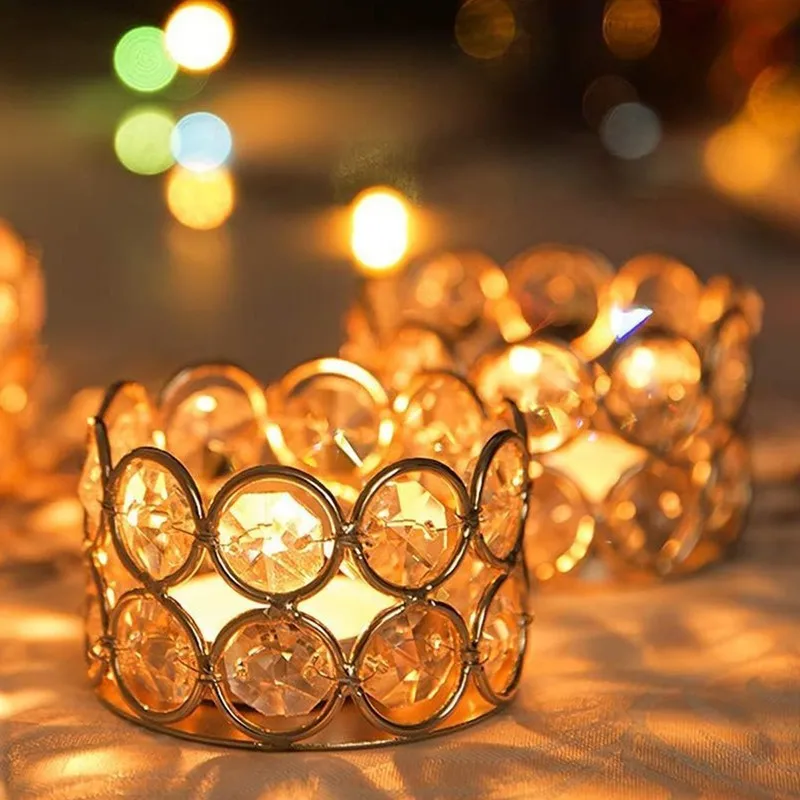 RadiantAura Adjustable Candle Holders (Gold) - Set Of Four media 3