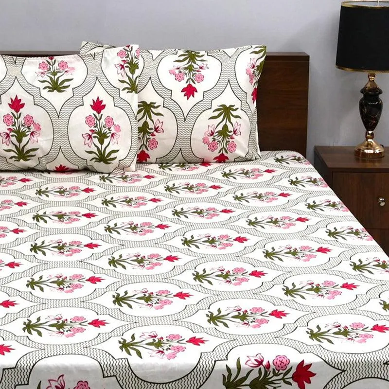 Pahal Floral Microfiber Bedsheet - 110 GSM media 1
