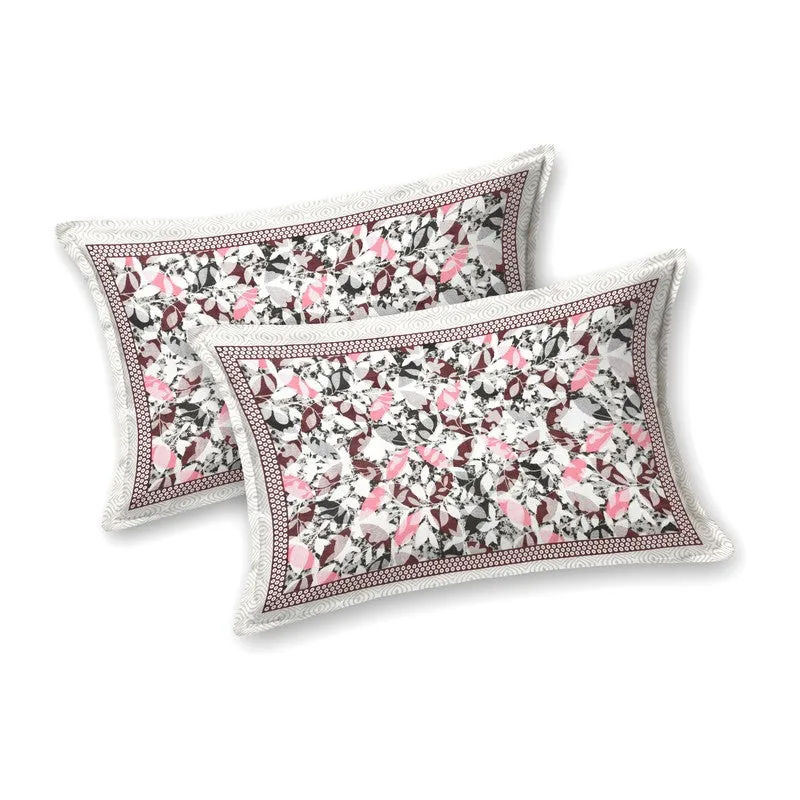 Rangix Cotton Bedsheet (Grey,Pink) - 240 TC media 5