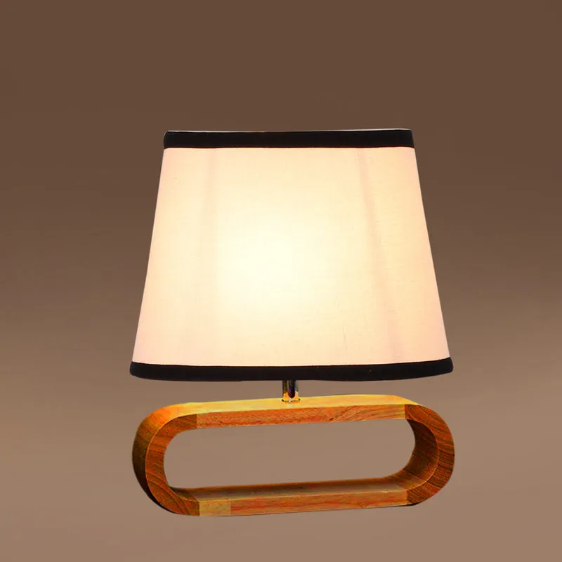 Cotin I Stripe Curve Cotton Table Lamp - White,Brown media 5