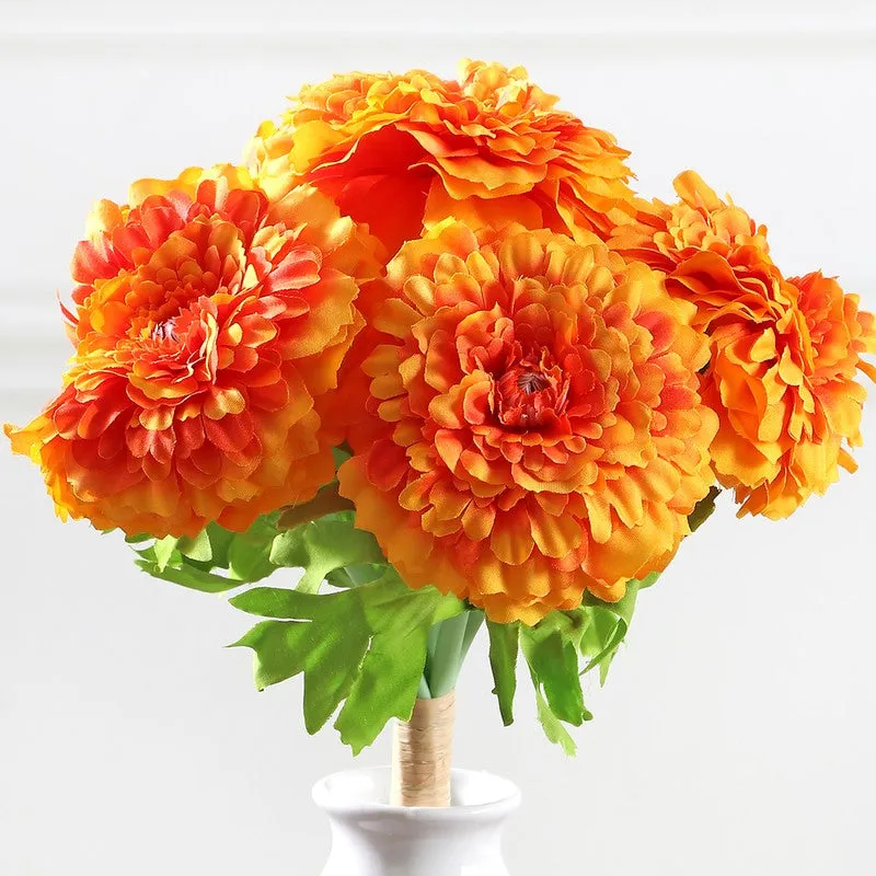 Marigold Artificial Flower Bunch - Orange media 4
