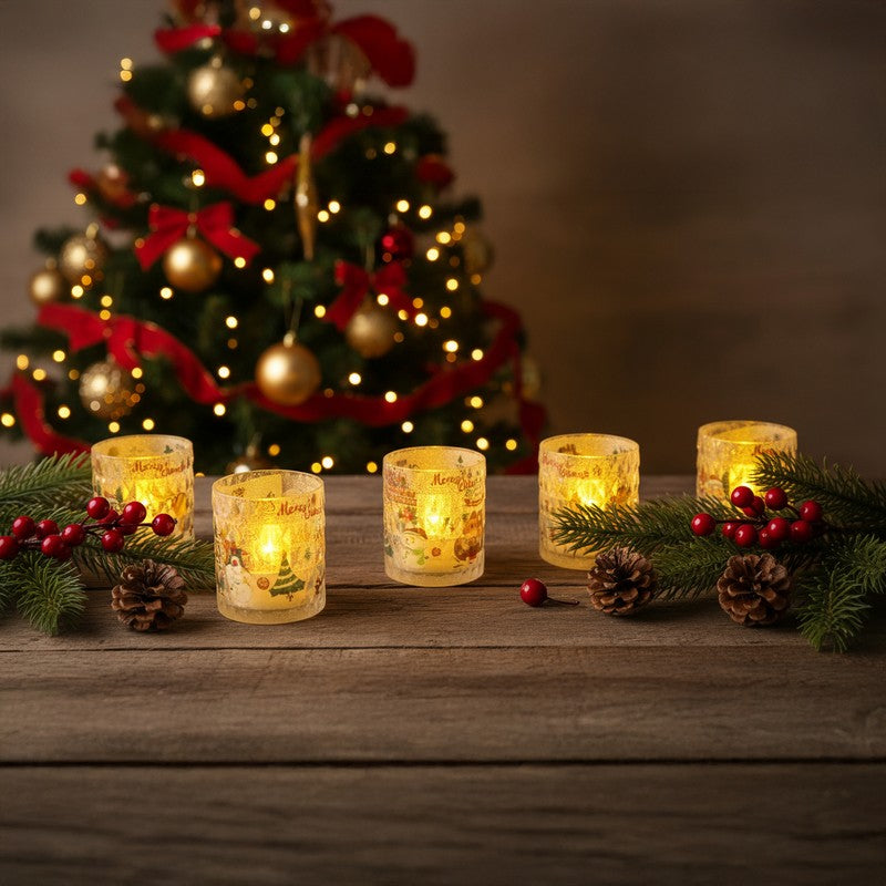 Jingle Aura Santa Battery Candle - Set Of Five media 5