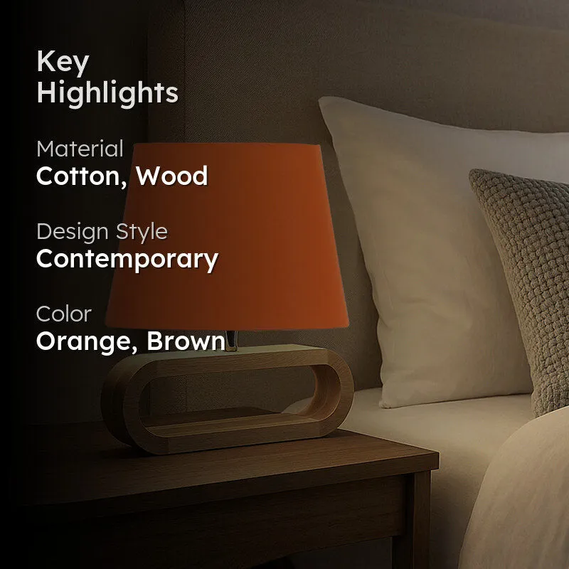 Cotin I Curve Cotton Table Lamp - Orange,Brown media 2