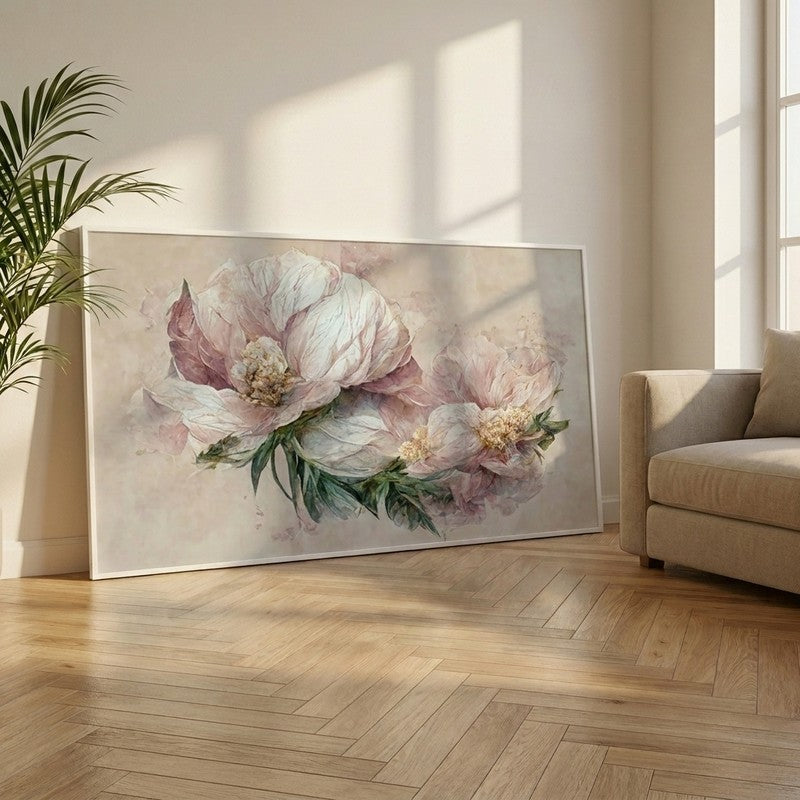 Vintage Floral Whisper Canvas Wall Painting With Frame