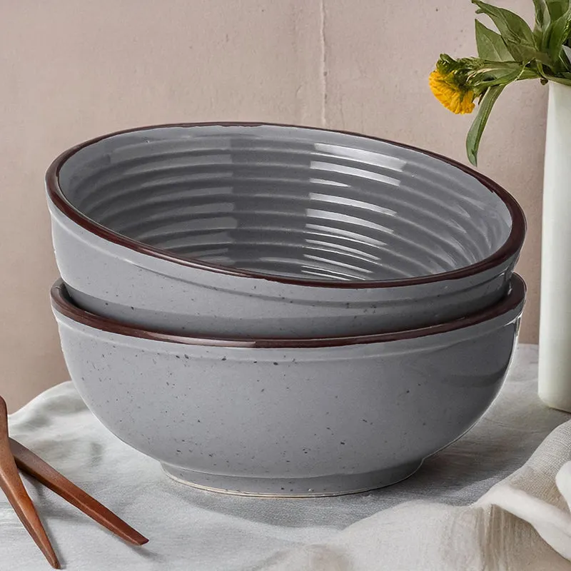 Terra Ridge Serving Bowl (Grey/1000 mL) - Set Of Two media 1