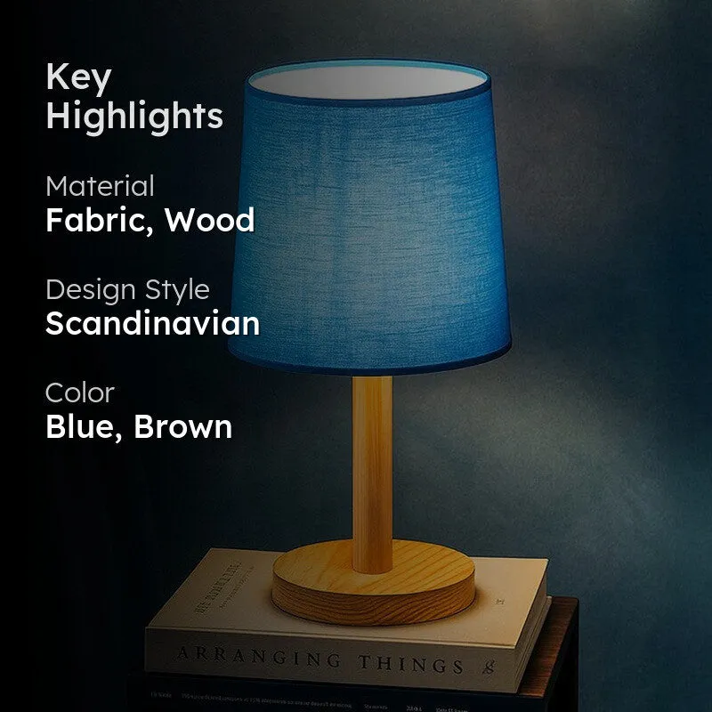 Serafine Fabric Table Lamp - Blue,Brown media 2